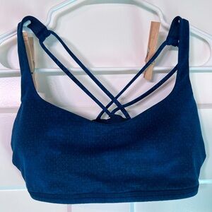 Cute navy patterned lululemon sports bra